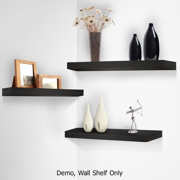 Artiss Floating Wall Shelf Set of 3 Black