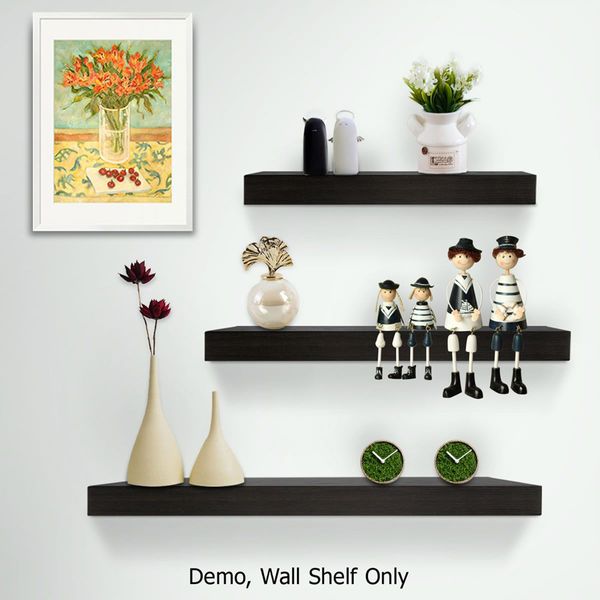 Artiss Floating Wall Shelf Set of 3 Black