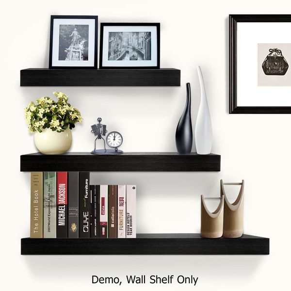 Artiss Floating Wall Shelf Set of 3 Black