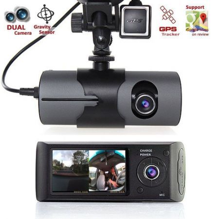 2.7" Vehicle Car DVR Camera Video Recorder Dash Cam G-Sensor GPS Dual Len Camera + Free 8 GB TF Card