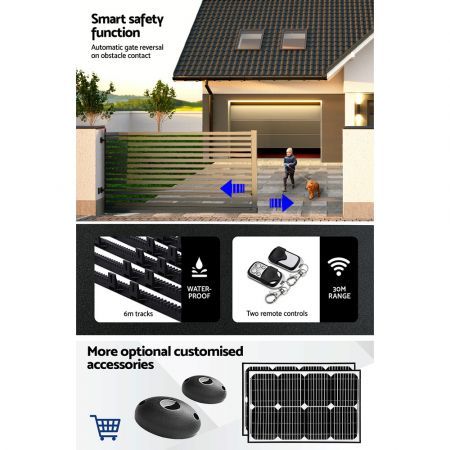 Motor Powered Auto Sliding Gate Opener with 1m Rail