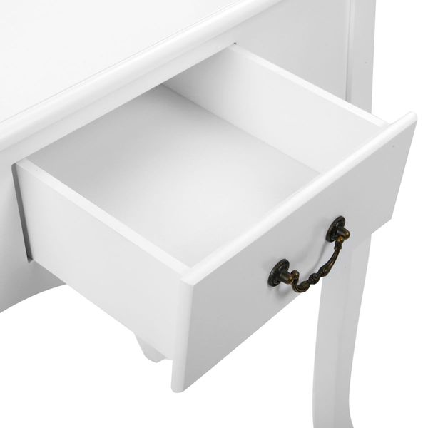 3 Drawer Dressing Table with Mirror - White