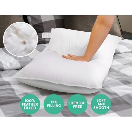 Giselle Bedding Duck Feather Down Pillow Twin Pack