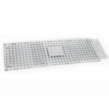 Humane Animal Trap Cage 108 x 40 x 45cm - Silver