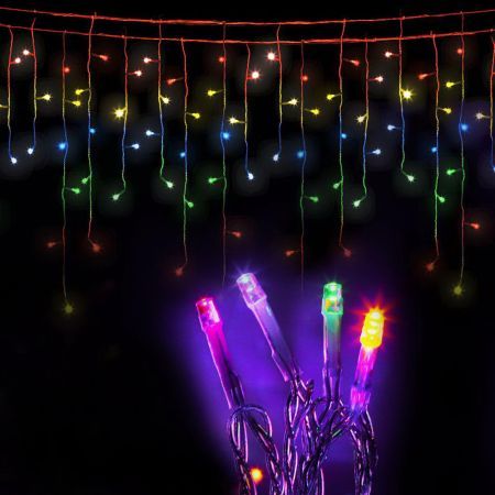 Jingle Jollys Christmas Lights 20M 800 LED Icicle Light Multi-coloured