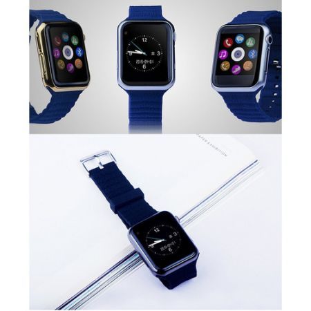 V6 1.54 Inches TFT Hd LCD 2.5d Arc Screen Bluetooth 4.0 for iOS and Android Smart phones - Deep Blue