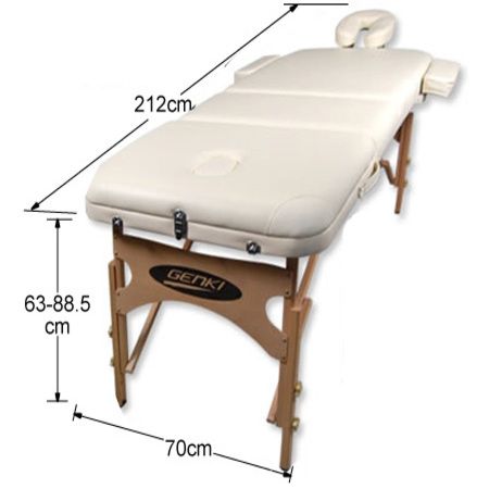 Portable Massage Table Chair Bed Foldable - High Density Foam - Cream