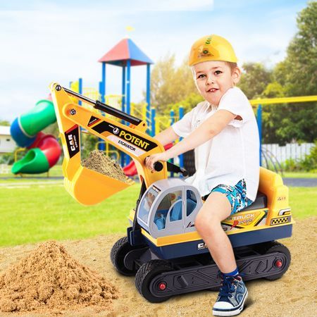 Kids Ride On Excavator - Yellow