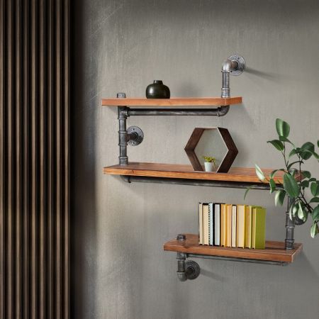 Artiss Floating DIY Pipe Shelf 3 Tiers - IONA