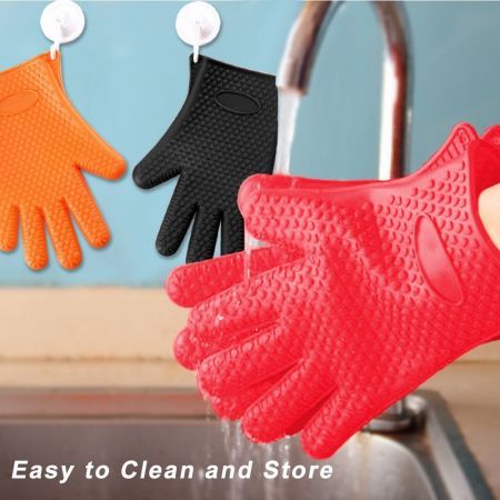 LUD Oven Glove Silicone Mitt Non Slip Heat Resistant