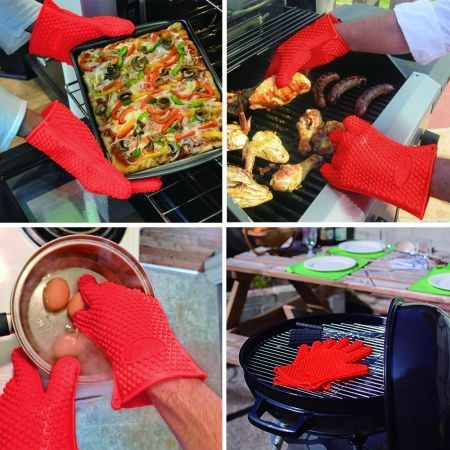 LUD Oven Glove Silicone Mitt Non Slip Heat Resistant