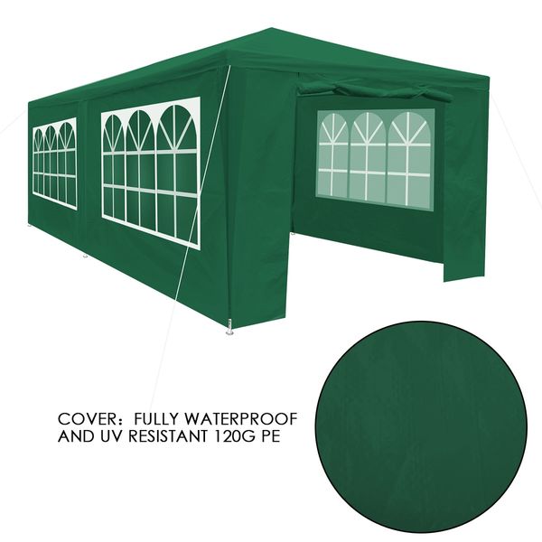 3x6m Green Walled Waterproof Outdoor Gazebo