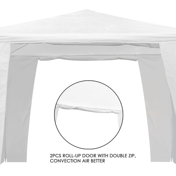 3x3m White Walled Waterproof Outdoor Gazebo