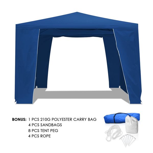 3x3m Blue Walled Waterproof Outdoor Gazebo