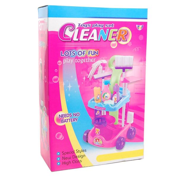 Kids Toy Cleaner Play Set - Fun Cleaning Trolley