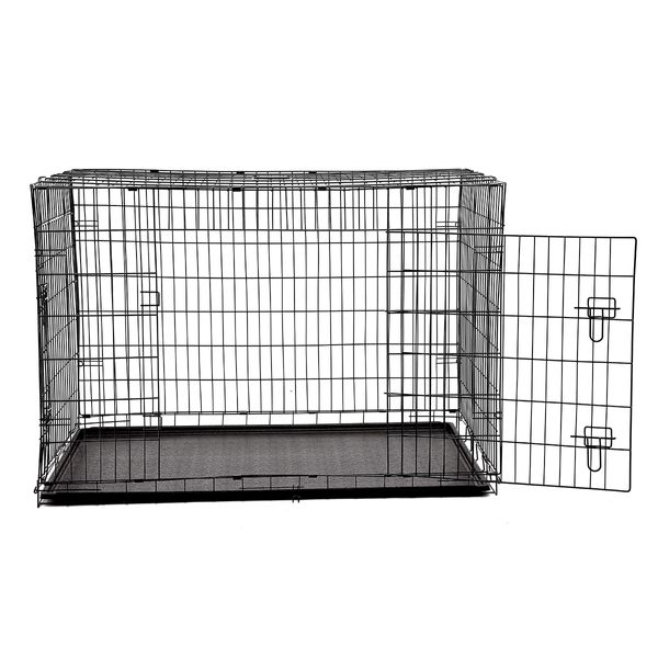 Dog Crate Cat Cage Puppy Crate Rabbit House Kennel with Bed Collapsible XXL 48"