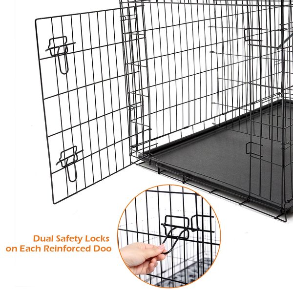 Dog Crate Cat Cage Puppy Crate Rabbit House Kennel with Bed Collapsible XXL 48"