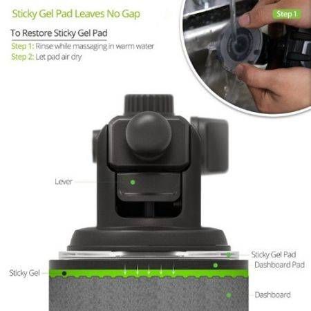 LUD Universal Mobile Phone Car Mount Windshield/Dashboard Cradle Holder Kits 360