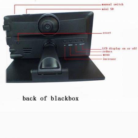 HD720P Black Box Car Digital Video Recorder with 4.3"LCD Dual Cameras + 1*reversing camera