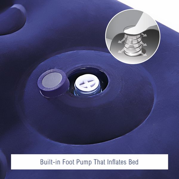 Bestway Double Inflatable Mattress Built-in Pillow Foot Pump 