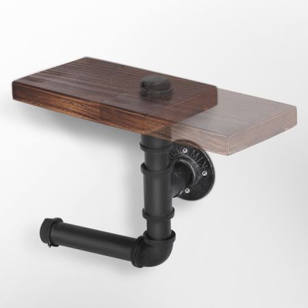 Artiss Floating DIY Pipe Shelf Toilet Paper Holder