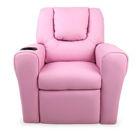 Keezi Kids Recliner Chair Pink PU Leather Sofa Lounge Couch Children Armchair