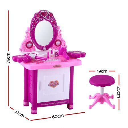 Kids Play Set Make Up Dresser 30 Piece - Pink