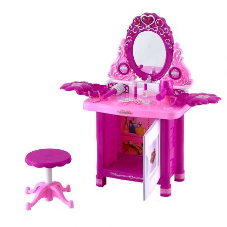 Kids Play Set Make Up Dresser 30 Piece - Pink