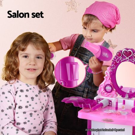 Kids Play Set Make Up Dresser 30 Piece - Pink