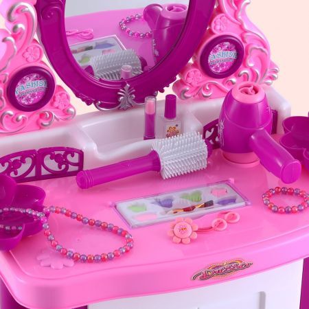 Kids Play Set Make Up Dresser 30 Piece - Pink