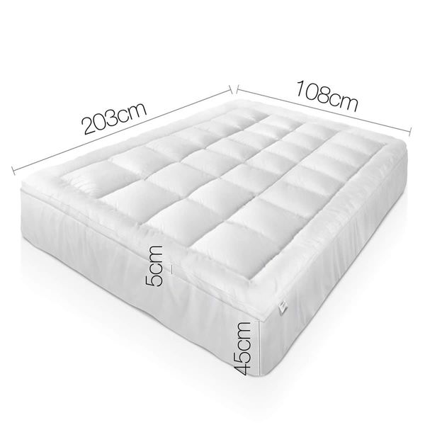 Giselle Bedding Mattress Topper Pillowtop Bamboo King Single