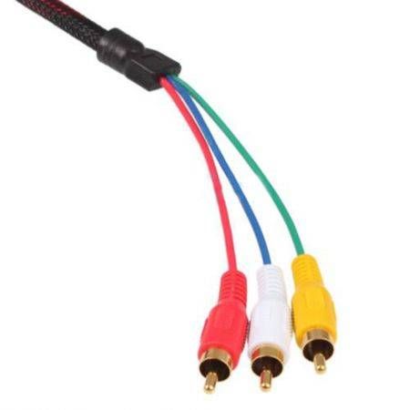 LUD 1.5M HDMI-Male to 3 RCA Video Audio AV Cable Cord Adapter 1080P HDTV