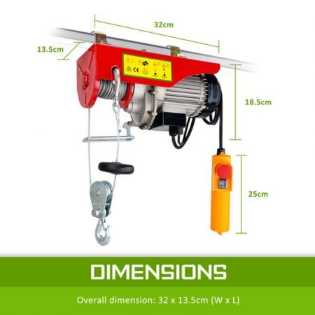 125 /250 Kg 240V 18m Rope Electric Winch Hoist