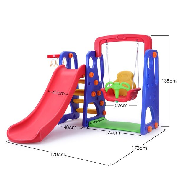 Childrens Swing and Slide Basketball Activity Center NON Toxic