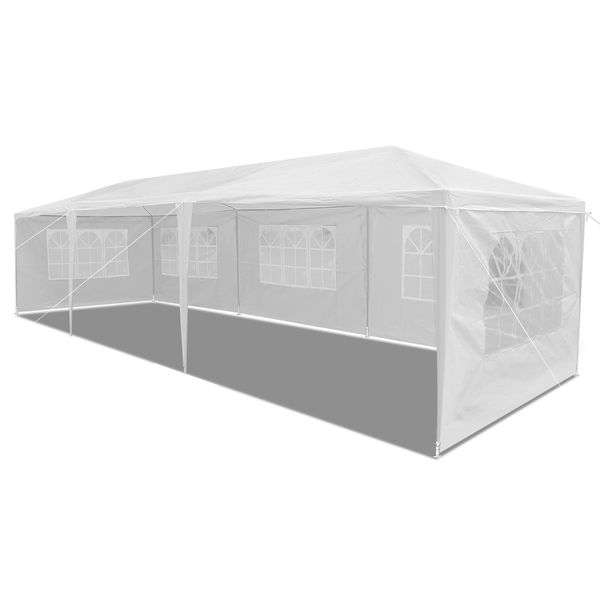 3x9m White Walled Waterproof Outdoor Gazebo