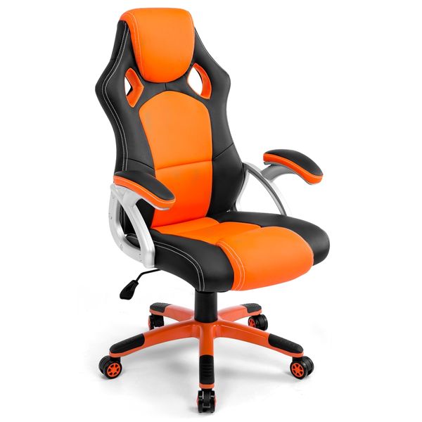 Racing Office Computer Home Gaming Chair-Orange/Black