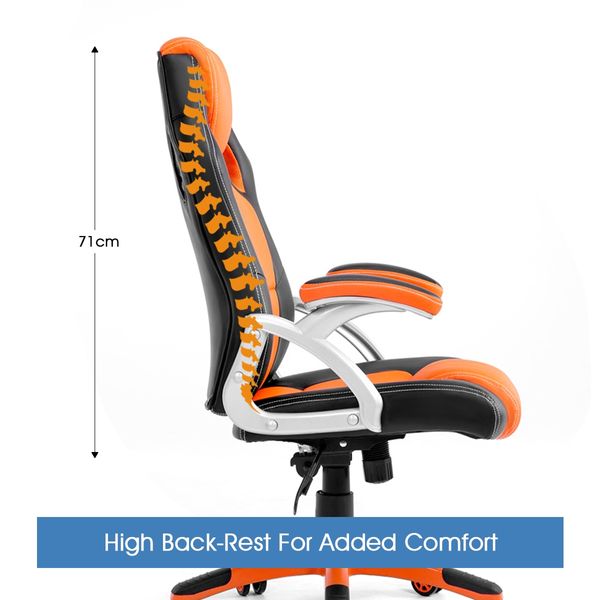 Racing Office Computer Home Gaming Chair-Orange/Black