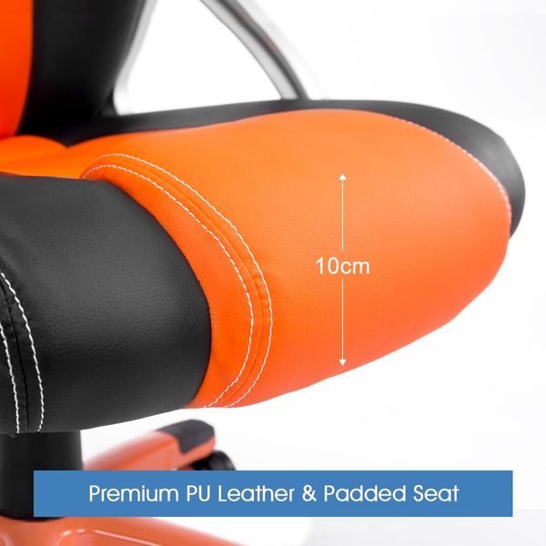 Racing Office Computer Home Gaming Chair-Orange/Black