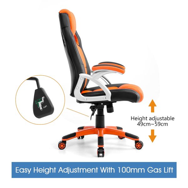 Racing Office Computer Home Gaming Chair-Orange/Black