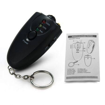 Portable Alcohol Detector Breath Tester Breathalyzer Breathalyser Keyring