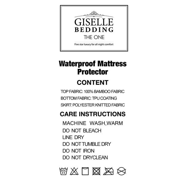 Waterproof Bamboo Mattress Protector - King Single