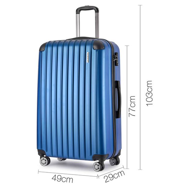 Wanderlite Set of 2 Hard Shell Travel Luggage with TSA Lock - Blue