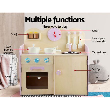 7 Piece Wooden Kitchen Play Set