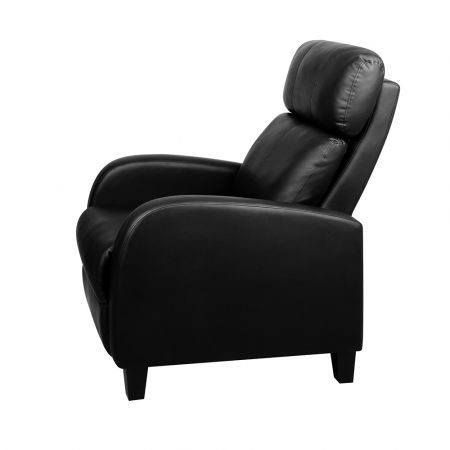 Faux Leather Armchair Recliner - Black