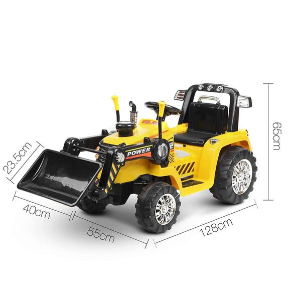 Rigo Kids Electric Ride On Car Bulldozer Digger Loader Remote 6V Yellow