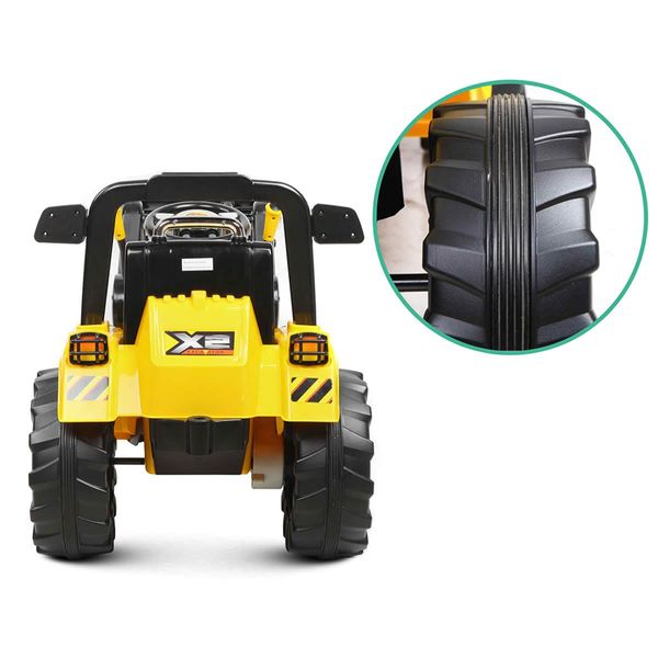 Rigo Kids Electric Ride On Car Bulldozer Digger Loader Remote 6V Yellow