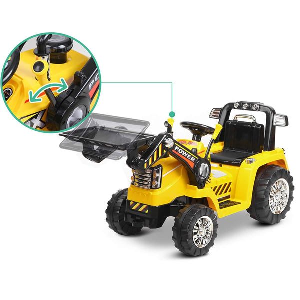 Rigo Kids Electric Ride On Car Bulldozer Digger Loader Remote 6V Yellow