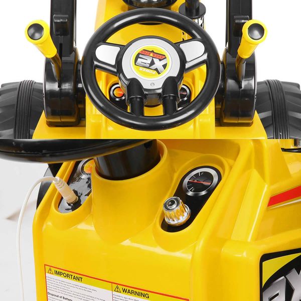 Rigo Kids Electric Ride On Car Bulldozer Digger Loader Remote 6V Yellow