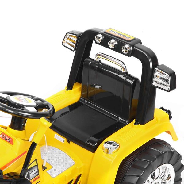 Rigo Kids Electric Ride On Car Bulldozer Digger Loader Remote 6V Yellow