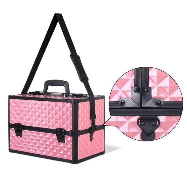 Embellir Portable Cosmetic Beauty Makeup Case - Diamond Pink